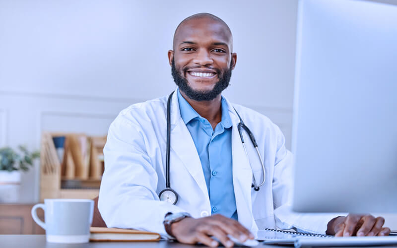 carimbo medico sorrindo