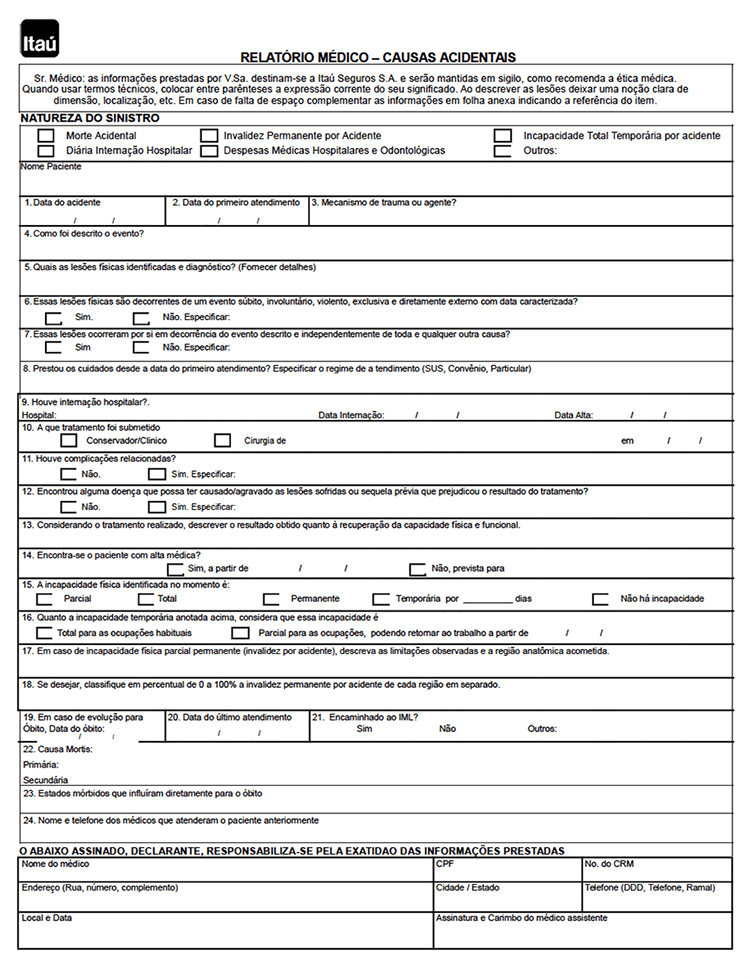 relatorio medico itau