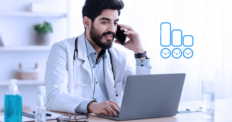 escuta ativa medico no telefone