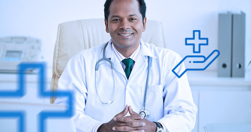 ferramentas de medico medico sorrindo