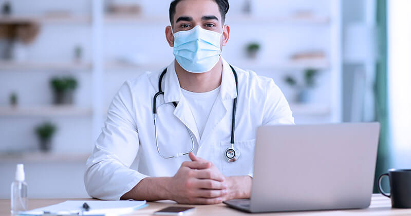 conta poupanca pf e pj medico com mascara facial