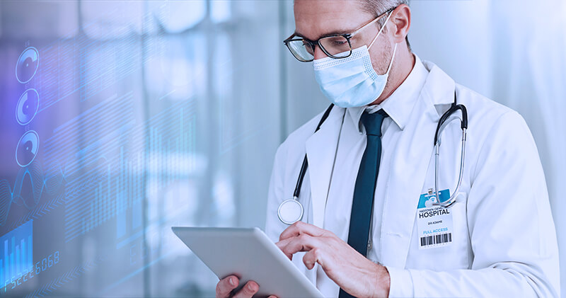analise de dados em saude medico no tablet
