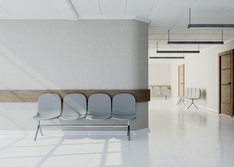 Corredor de hospital vazio